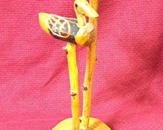 CARVED ASIAN KOREAN BIRDS 