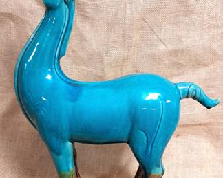 TURQUOISE CERAMIC HORSE