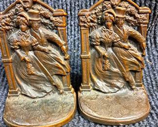 HEAVY BRONZE BOOKENDS 