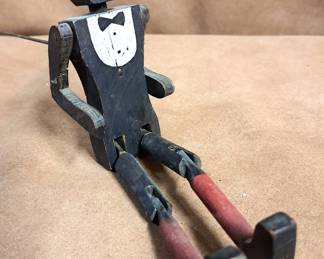 RARE HAND MADE BLACK AMERICANA WOODEN PUPPET 