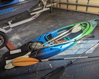 Kayak and paddles