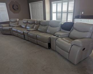 Leggett & Platt leather electric dual reclining sectional