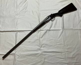 1892 Parker #2 grade double barrel hammer less 12 ga Shotgun w/Damascus Steel barrel-comes with original leather case.