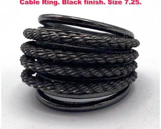 Lot 2002 JUDITH RIPKA Sterling Silver Multi Cable Ring. Black finish. Size 7.25. 