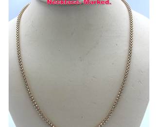 Lot 1873 14K YG gold DANKNER Chain Necklace. Marked. 