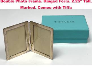 Lot 1795 TIFFANY and CO Sterling Silver Double Photo Frame. Hinged Form. 2.25 Tall. Marked. Comes with Tiffa