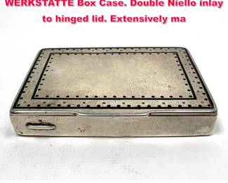 Lot 1728 KARL MOTTI 900 Silver WIENER WERKSTATTE Box Case. Double Niello inlay to hinged lid. Extensively ma