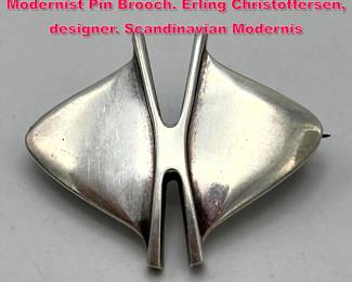 Lot 1792 Sterling NORWAYDESIGNS Modernist Pin Brooch. Erling Christoffersen, designer. Scandinavian Modernis