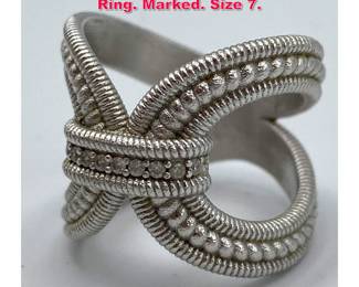 Lot 1976 JUDITH RIPKA Sterling Silver CZ Ring. Marked. Size 7. 