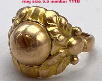 Lot 1749 GEORG JENSEN 18K yellow gold ring size 5.5 number 111B