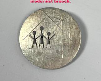 Lot 1796 Betty Cooke sterling silver modernist brooch. 