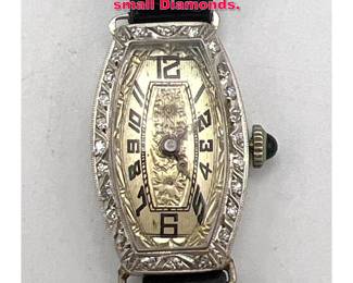 Lot 1868 Platinum Ladies Watch with small Diamonds.