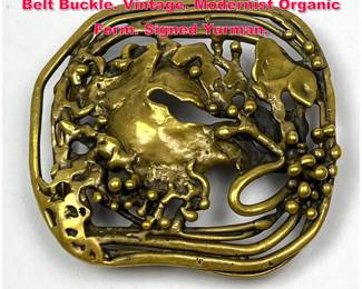 Lot 1781 DAVID YURMAN Sculptural Brass Belt Buckle. Vintage. Modernist Organic Form. Signed Yurman. 