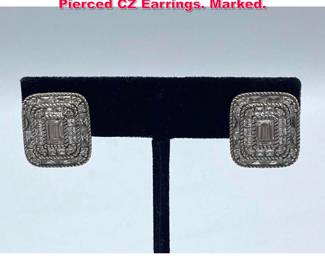Lot 2020 JUDITH RIPKA Sterling Silver Pierced CZ Earrings. Marked. 