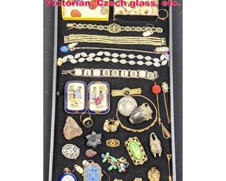 Lot 1917 Lot. Costume Jewelry. Some Asian, Victorian, Czech glass, etc.