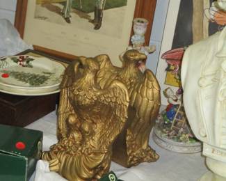 Pair of Art Deco eagle bookengs