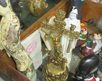 Gilt metal religeous statue, c. 1880