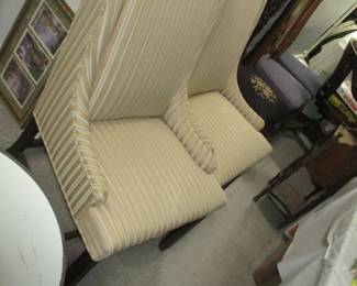 PAIE of stripe chairs ------------ nice conditon