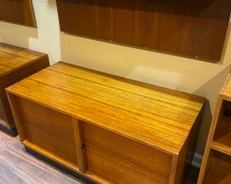 Rego Mobile Moebler 2 Door Cabinets, Teak Cabinets, Mid Century Furniture, Three Low Profile Teak Teo Door Cabinets 