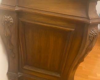 Karges French Provincial Louis XV, Hand Carved Burlwood Walnut, Brass, Chest Of Drawers, Chateau Provincial Dresser, Mid Century, 1970’s