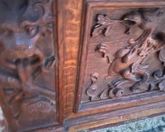 18th Century Italian Coiffure, Black Walnut, Tuscan Renaissance, Neo Renaissance, Antique Carved Chest, Mule Chest