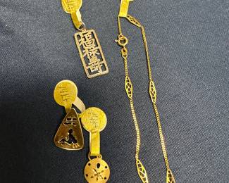 14 and 10kt gold jewelry sampling 