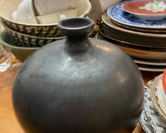 High Quality Mexican Black Pottery Signed