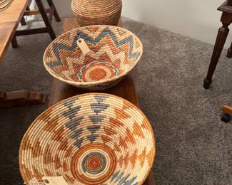 I believe these are hand tied baskets