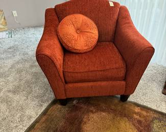 Pair of tangerine, La-Z-Boy chairs! These are beautiful and comfortable