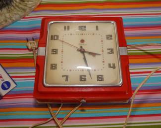 Working Red Telechron clock