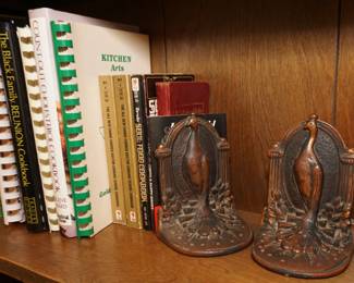 Vintage peacock bookends