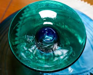 Signed Richard Blenko glass bowl or vase