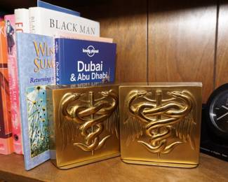 Caduceus bookends