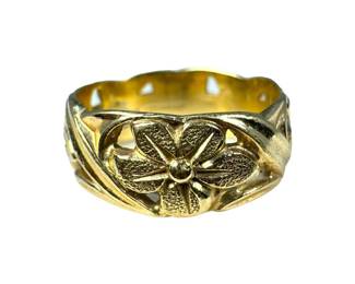 10kt Yellow Gold Floral Band