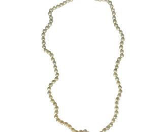 14kt White Gold Cultured Pearl Strand