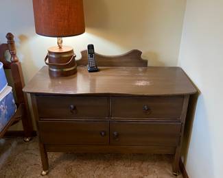 A great piece with some vintage character.  Check out the 70's lamp!!!