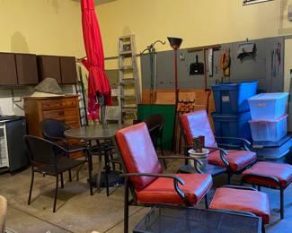 Garage full of great outdoor items, more tools and two table of misc finds including brand new iDesign plastic ware, old metal detector, picture frames, cordless phones, specialty magnifiers for macular degenerate, metal table, small table top grill, mason jars.......the list continues.  Come check it out. 
