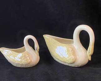 Made In Ireland Belleek Swans