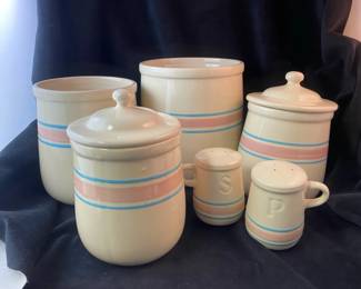 Vintage McCoy BluePink Decanter  Sp Shakers