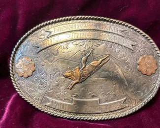 Sterling Gold Lockhard Texas Bull Riding Champion Buckle 
