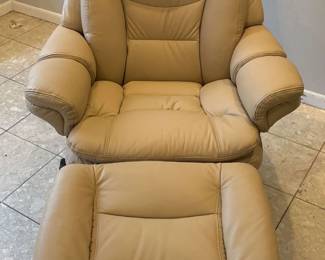LF Products Leather Lounge Chair Ottoman