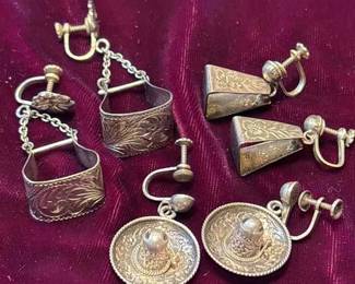 Screwback Earrings Hats Stirrups