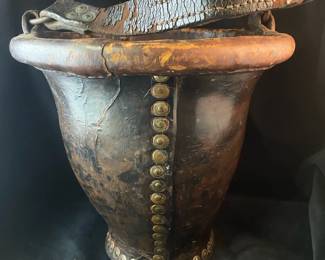 Antique Leather Water Bucket