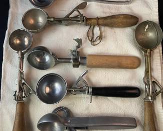 Collection Of Vintage Ice Cream Scoopers