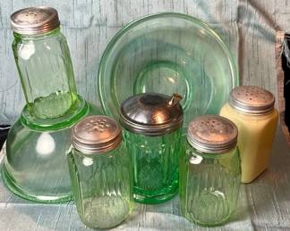 Depression Glass Shaker Jars Other Pieces