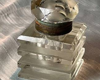 Antique Cut Crystal Ink Well