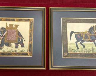 Paintings On SilkRoyal Horse  Elephant