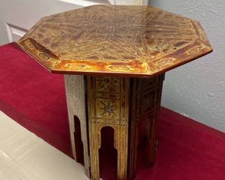 Burmese Lacquer Table With Foldable 8Panel Stand 