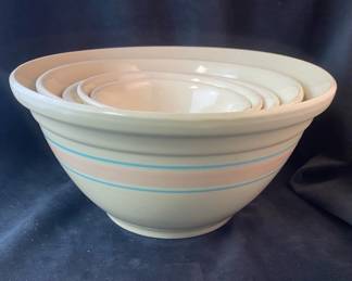 Vintage McCoy PinkBlue Mixing Bowls