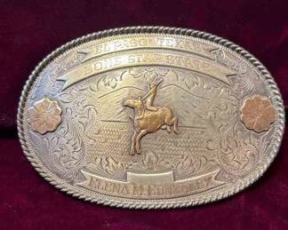 Sterling Gold El Paso Texas Lone Star State Buckle 